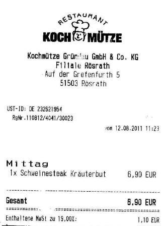 mtul Hffner Kochmtze Restaurant